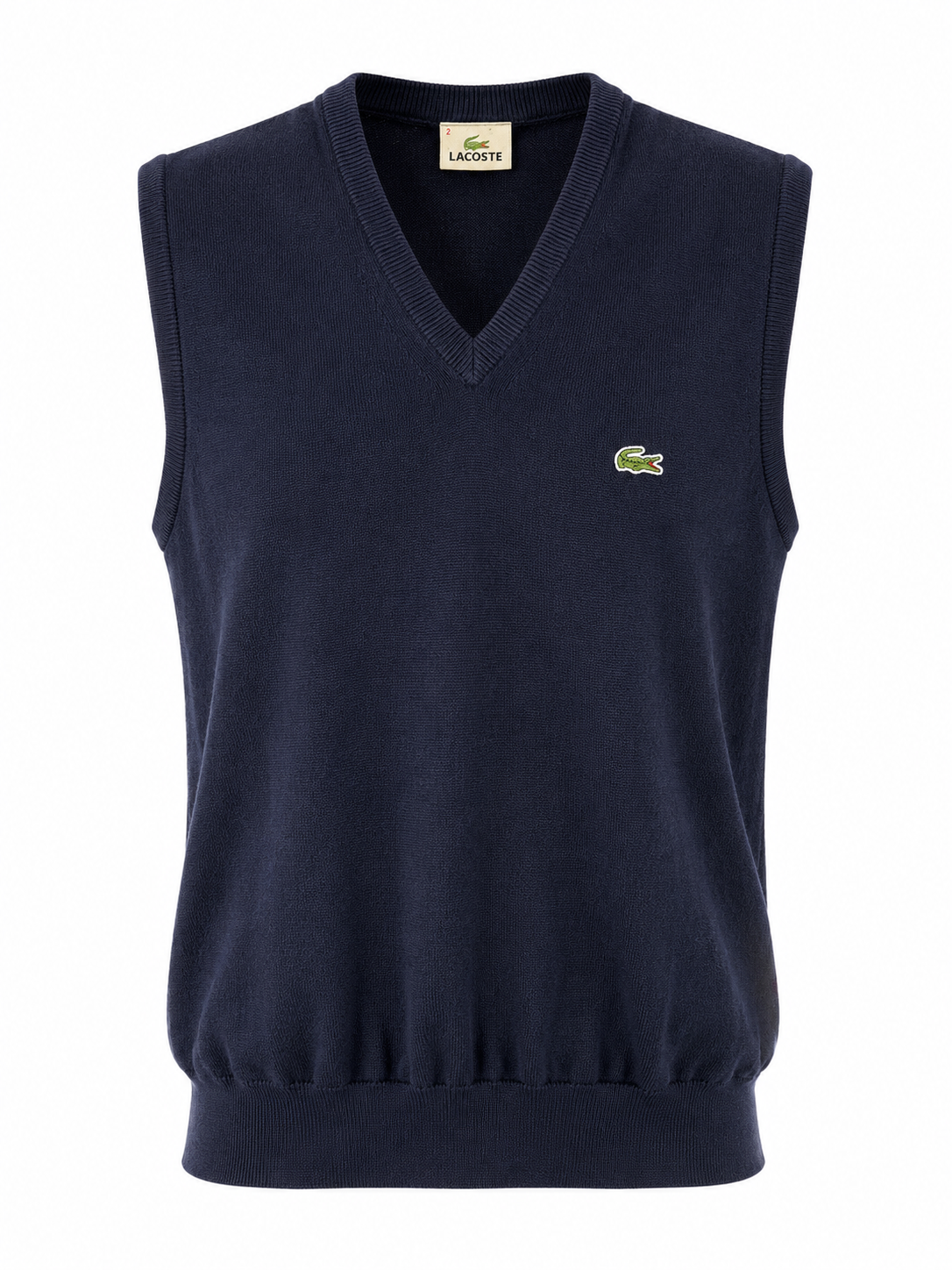 Lacoste sötétkék pamut kötött mellény