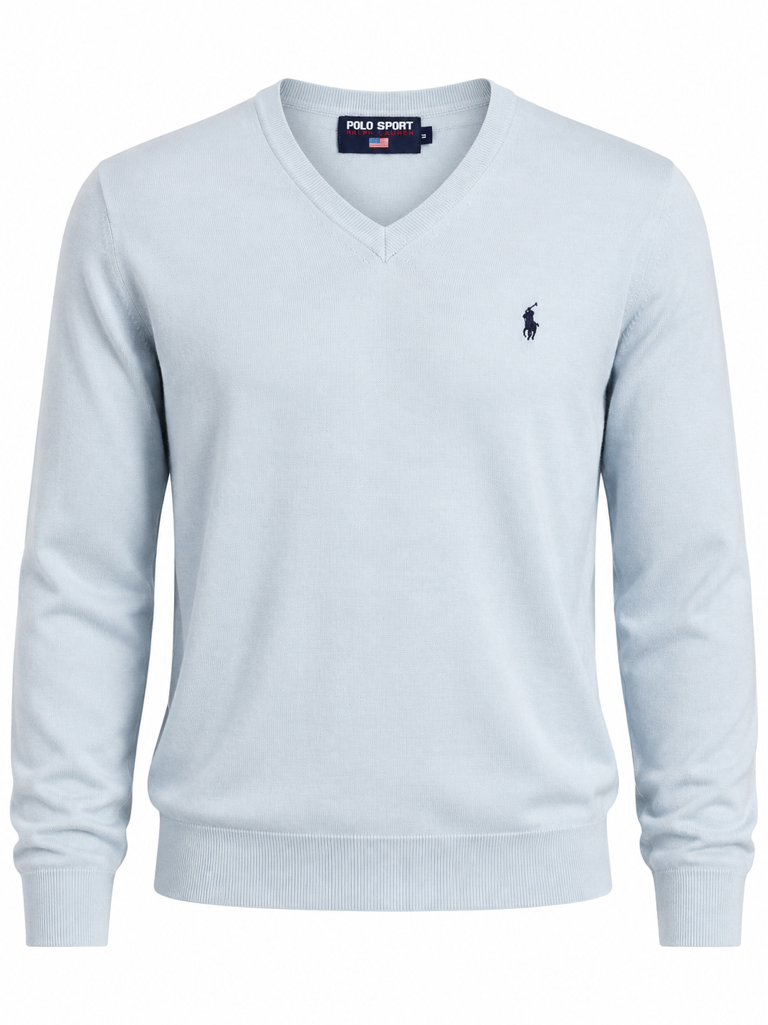 Polo Sport Ralph Lauren világoskék V-nyakú gyapjú pulóver