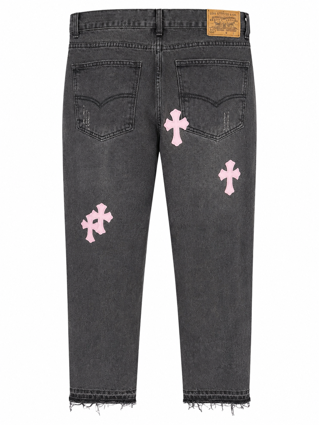 Levi's 550 fekete farmer rózsaszín keresztekkel